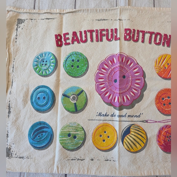 Ulster Weavers Tea Towel Beautiful Buttons Print 100% Cotton Multicolor Rectangl - Picture 2 of 7